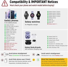 img 3 attached to Wireless Charger for Samsung Galaxy Watch 3, Active 1/2, Gear S3, and Phone - EloBeth Charger Stand, Compatible with S21/S20/S10/S10e/S9/S8 Note10/9/8/Buds 2