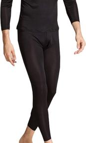 img 1 attached to 👕 Mulberry Silk V-Neck Men's Long Johns – Silk Thermal Underwear Sets & Base Layer