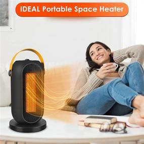 img 3 attached to 🔥 Portable Electric Space Heater, 1200W/600W - Safe, Quiet, Oscillating Ceramic Heater with Tilt & Over-Heat Protection - Ideal for Home and Office Use