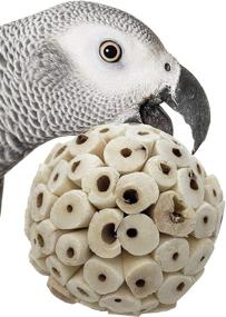 img 2 attached to Enticing Natural Sola Ball Toy for Foraging Parrots: Bonka Bird Toys Soft Chew Shred delight for Parrotlet, Budgie, Finch, Macaw