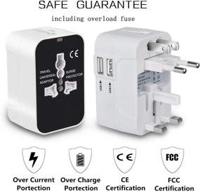 img 3 attached to 🔌 Universal Travel Adapter with Dual USB Ports - All in One AC Wall Charger Plug for Cell Phone Laptop - Universal Compatibility for USA EU UK AUS