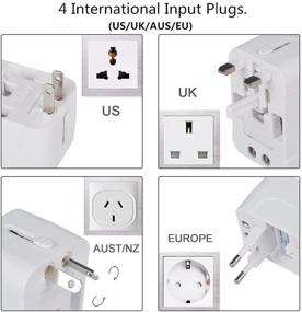 img 1 attached to 🔌 Universal Travel Adapter with Dual USB Ports - All in One AC Wall Charger Plug for Cell Phone Laptop - Universal Compatibility for USA EU UK AUS