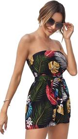 img 2 attached to SheIn Shoulder Strapless Tropical Jumpsuit