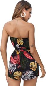 img 3 attached to SheIn Shoulder Strapless Tropical Jumpsuit