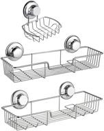 🛁 rustproof stainless steel sanno suction cups shower caddy: versatile bathroom and kitchen storage solution for shampoo, conditioner, soap, and more! logo