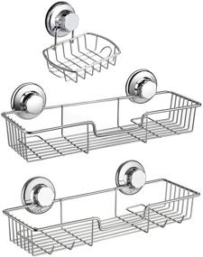 img 4 attached to 🛁 Rustproof Stainless Steel SANNO Suction Cups Shower Caddy: Versatile Bathroom and Kitchen Storage Solution for Shampoo, Conditioner, Soap, and More!