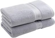 🛀 ultra-soft 900 gsm egyptian cotton towel - top luxury bath towels from a seven-star hotel in dubai, oversized & absorbent - 28x60 inches, 2-piece set in gray logo