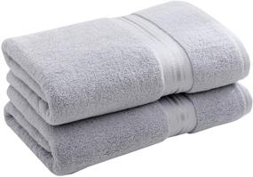 img 4 attached to 🛀 Ultra-Soft 900 GSM Egyptian Cotton Towel - Top Luxury Bath Towels from a Seven-Star Hotel in Dubai, Oversized & Absorbent - 28x60 Inches, 2-Piece Set in Gray