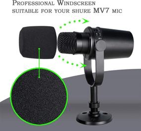 img 3 attached to 🎤 MV7 Boom Arm Pop Filter - Mic Stand Foam Windscreen for Shure MV7 Microphone by YOUSHARES