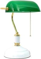 vintage handmade green glass bankers lamp with pull chain switch – traditional table light for office, library, antique style desk lamps логотип