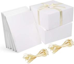 img 3 attached to 🎁 OurWarm 20 Pack Christmas Kraft Gift Boxes with Lids 8x8x4 Inch - Ideal for Bridesmaid Proposals, Wedding Favors, Birthdays, Christmas Gifts, and Crafting - Easy to Assemble White Cardboard Boxes