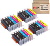 high-quality scink 270xl 271xl 270 271 xl ink cartridges - 20 pack 📸 | compatible with pixma mg printers | no gray ink | affordable and reliable logo