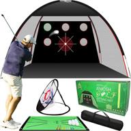 🏌️ jemosh golf practice nets with target, turf & carry bag - perfect aids for backyard driving and chipping - 10x7ft & 20x20in - ideal for indoor/outdoor gentleman sports game - includes 9 golf balls & 8 golf tees логотип