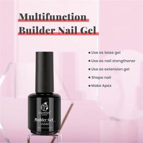 img 3 attached to 💅 Beetles 5-in-1 гель-лак для наращивания ногтей с базовым укрепляющим гелем 15 мл - прозрачный, жесткий гель-строитель без использования форм для наращивания ногтей.