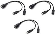 3 pack otg cable replacement for fire stick 4k, compatible with samsung, amazon fire tv - lg android phone/tablet micro usb host with micro usb power support logo