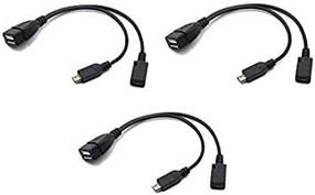 img 4 attached to 3 Pack OTG Cable Replacement for Fire Stick 4K, Compatible with Samsung, Amazon Fire TV - LG Android Phone/Tablet Micro USB Host with Micro USB Power Support