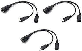 img 3 attached to 3 Pack OTG Cable Replacement for Fire Stick 4K, Compatible with Samsung, Amazon Fire TV - LG Android Phone/Tablet Micro USB Host with Micro USB Power Support