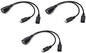 img 2 attached to 3 Pack OTG Cable Replacement for Fire Stick 4K, Compatible with Samsung, Amazon Fire TV - LG Android Phone/Tablet Micro USB Host with Micro USB Power Support