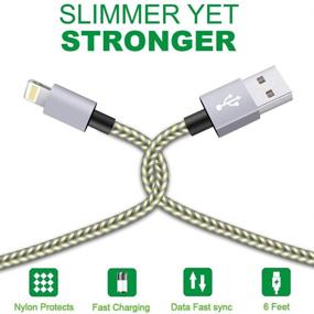 img 3 attached to 📱 4-Pack GoldGrey iPhone Charger Lightning Cable - High-Speed Nylon Braided USB Charging Cable with Data Sync Transfer - Compatible with iPhone Xs Max/X/8/7/Plus/6S/6/SE/5S