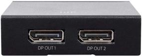 img 1 attached to 🌟 High-Quality Monoprice DisplayPort Splitter: 1x2, 4K@60Hz, 21.6Gbps, Black