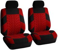 fh group fb071102 travel master seat covers (red) front set – universal fit for cars trucks and suvs logo