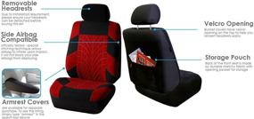 img 2 attached to FH Group FB071102 Travel Master Seat Covers (Red) Front Set – Universal Fit For Cars Trucks And SUVs