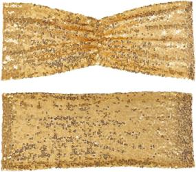 img 2 attached to 💫 Enhance Your Event Decor with Poise3EHome Gold Sequin Chair Sashes and Folding Chair Covers: Perfect for Parties, Weddings, and Receptions – Set of 10 PCS