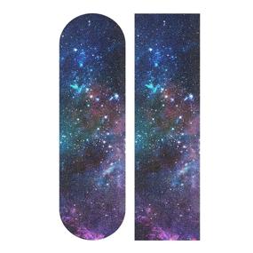 img 4 attached to 🛹 Galaxy Skateboard Grip Tape Sheet - 9x33 Inch, Anti-Slip Longboard Griptape, Bubble Free & Durable Scooter Grip Tape for Rollerboards, Stairs & Pedals