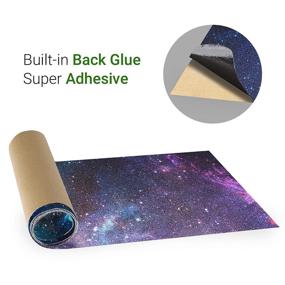 img 2 attached to 🛹 Galaxy Skateboard Grip Tape Sheet - 9x33 Inch, Anti-Slip Longboard Griptape, Bubble Free & Durable Scooter Grip Tape for Rollerboards, Stairs & Pedals