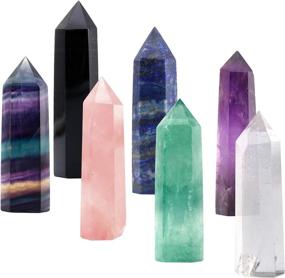 img 3 attached to 🪄 Natural Healing Crystal Wands Kit - 1 Pc Faceted Prism Wand Healing Stone Wand – Amethyst, Rose Quartz, Crystal, Black Obsidian, Green Fluorite, Rainbow Fluorite, Lapis Lazuli (Rose Quartz) – 1.8-2.5 Inches
