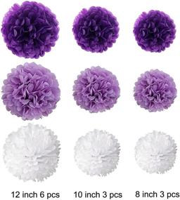 img 1 attached to 🎀 Wartoon Tissue Paper Pom Poms: Stunning Wedding, Birthday, and Baby Shower Decor - 12 PCS (Purple, Lavender, White)