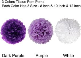 img 3 attached to 🎀 Wartoon Tissue Paper Pom Poms: Stunning Wedding, Birthday, and Baby Shower Decor - 12 PCS (Purple, Lavender, White)