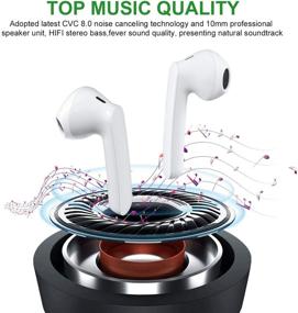 img 3 attached to 🎧 ssouwao Wireless Earbuds Bluetooth 5.0 Headphones - IPX7 Waterproof, TWS Stereo, Sports Headsets with Mic, Touch Control, Noise Cancelling, Mini Charging Case