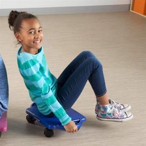 img 2 attached to 🛴 Hand2Mind Purple Indoor Scooter Board: Secure Handles for Kids Ages 6-12