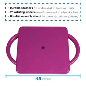 img 3 attached to 🛴 Hand2Mind Purple Indoor Scooter Board: Secure Handles for Kids Ages 6-12