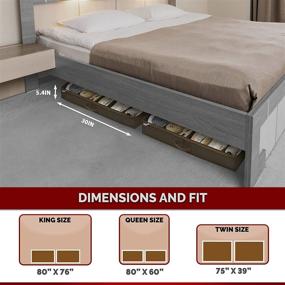 img 3 attached to 👠 Adjustable Under Bed Shoe Storage Organizer (2 Pack) - Fits 24 Pairs, Sturdy and Breathable, Walnut - Great Closet Space Saver for Sneakers, Boots. Underbed Containers Solution.