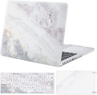 👩 mosiso macbook pro 13 inch case 2015 2014 2013 end 2012 a1502 a1425 retina display protective hard shell case, keyboard cover, screen protector - beige grey marble design logo