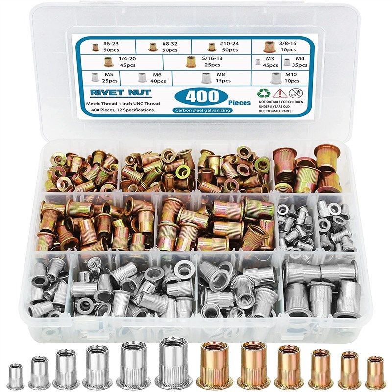 400pcs rivnuts nutserts assortment threaded 로고