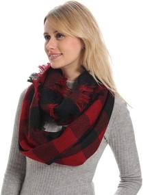 img 3 attached to Infinity Winter Maroon Burgundy Cashmere Women's Accessories in Scarves & Wraps