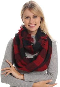 img 4 attached to Infinity Winter Maroon Burgundy Cashmere Women's Accessories in Scarves & Wraps