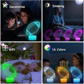 img 2 attached to ⚽ Football 3D Night Light: Color-Changing Remote Control Lamp for Boys' Room Decor