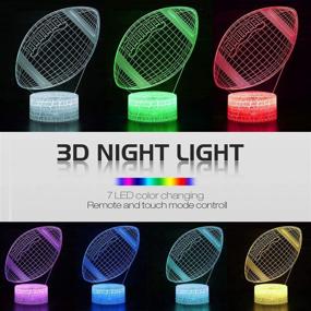 img 3 attached to ⚽ Football 3D Night Light: Color-Changing Remote Control Lamp for Boys' Room Decor