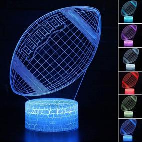 img 4 attached to ⚽ Football 3D Night Light: Color-Changing Remote Control Lamp for Boys' Room Decor