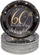 🎂 80-pack of 9-inch birthday party plates for 60th celebrations logo