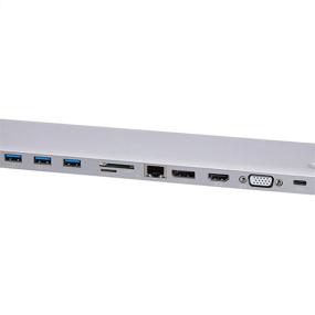 img 3 attached to 🔌 Amazon Basics Aluminum Type-C Docking Station: DisplayPort, HDMI, VGA, USB, Ethernet, SD/TF, Audio, PD 100W Charging - Pedestal, Gray