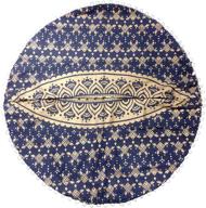 rajasthaniartdecor round pouf cover: stylish blue gold design for comfy seating (cover only) logo