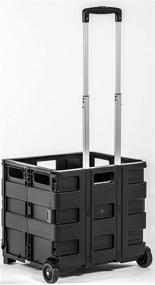 img 3 attached to DBEST Products Quik Cart Topless with Lidless Design, Portable Mobile Storage Collapsible Handcart, Rolling Utility Heavy-Duty, Black