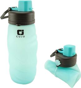 img 4 attached to 🌊 CUJO Collapsible Water Bottle 27oz: Foldable Silicone Bottle for Travel, Hiking, Cycling, Gym & Yoga - Portable, Lightweight, and Flexible for Easy Storage