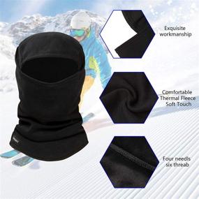 img 3 attached to ❄️ Balaclava Ski Mask - High-performance Winter Sports Cap for Men and Women, Provides Warmth and Windproof Features with Fleece Material