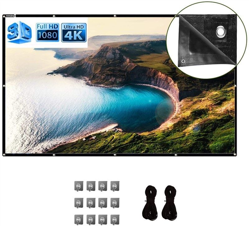 wasjoye projection screen 150 inch 로고